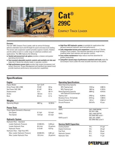 299c cat skid steer specs|299 cat skid steer weight.